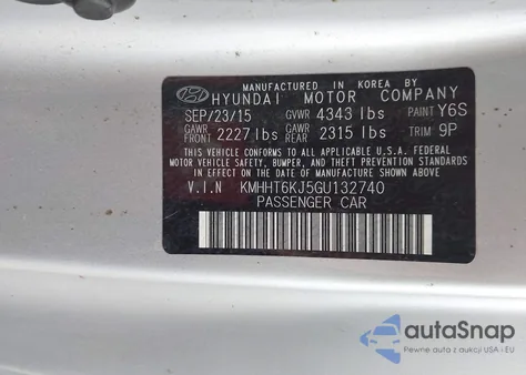 2016 Hyundai Genesis 3.8 Base из США, поврежденный, VIN KMHHT6KJ5GU132740